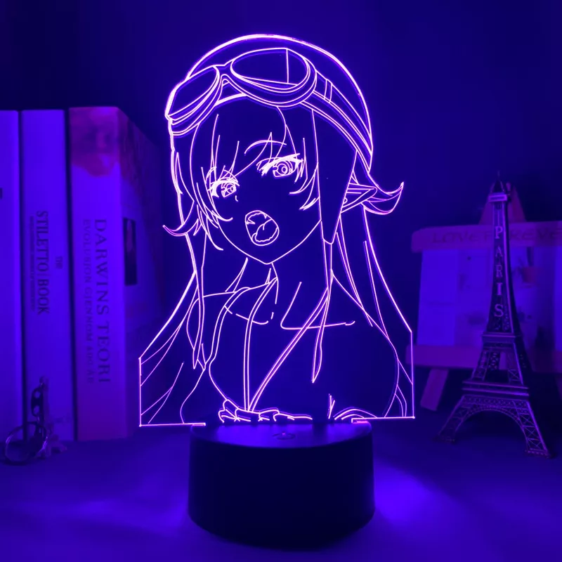 395770211 Luminária Bakemonogatari Anime luz noturna led anime para decoração de quarto, shinobu ishino luz noturna colorida manga 3d