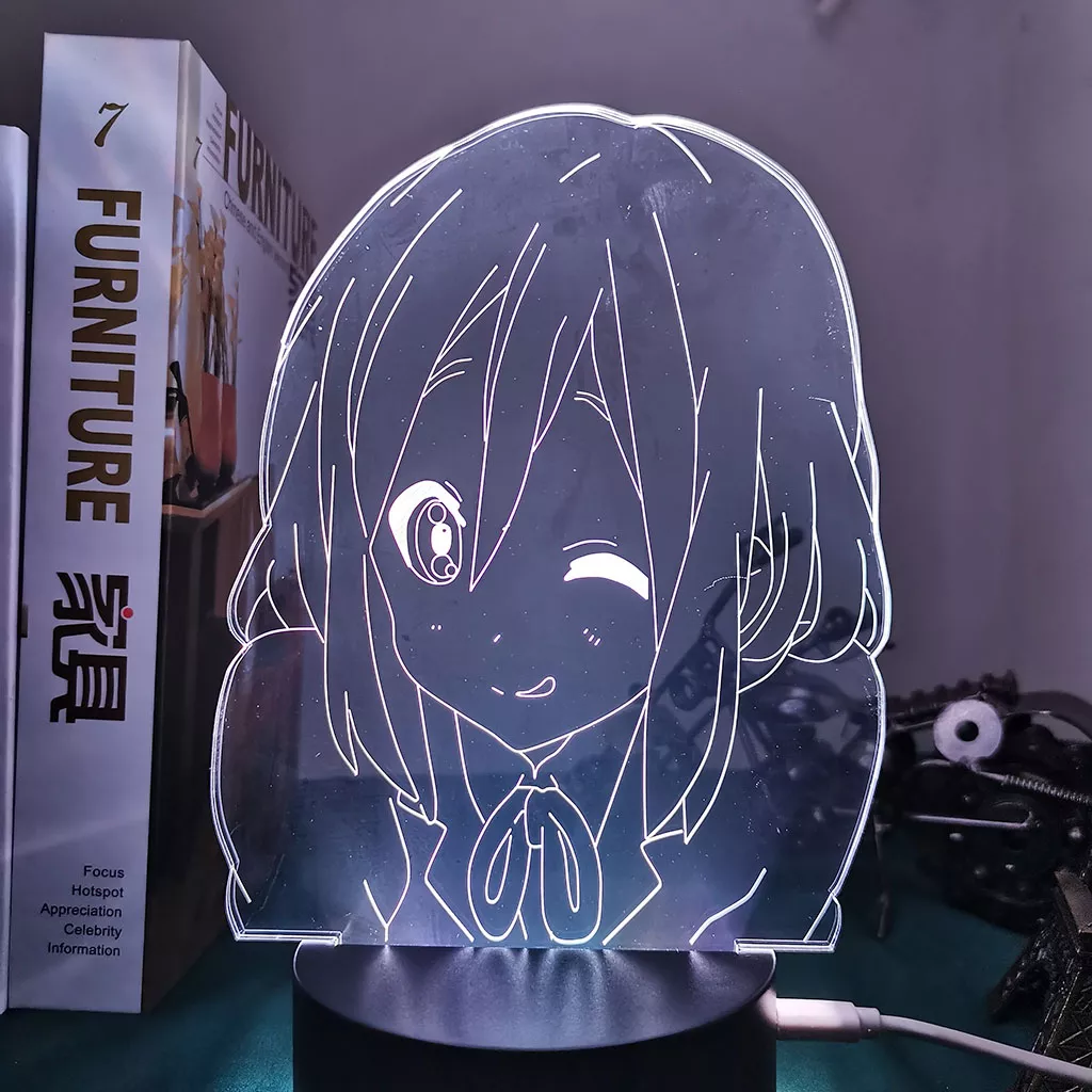 433966890 Luminária Anime K-On 3d lâmpada yui hirasawa para o quarto luz da noite decorativa criança presente de aniversário crianças decoração do quarto manga k na luz led