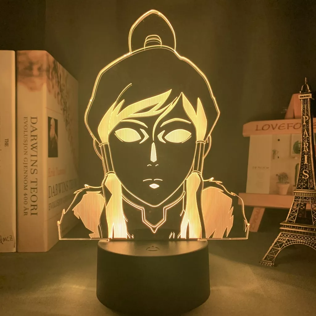 Luminária Avatar Korra lâmpada 3d korra avatar, a última airbender para decoração de casa, presente de aniversário, luz noturna led, decoração de quarto, korra 1
