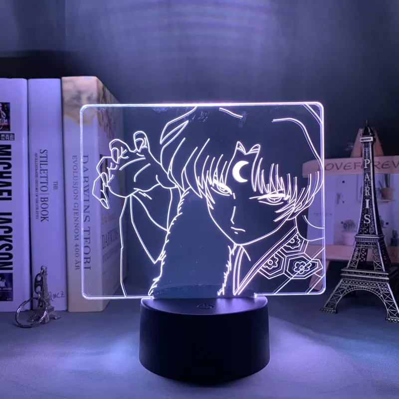 Luminária Inuyasha Anime zoshomaru led luz noturna para quarto, luz noturna para decoração de quarto, lâmpada 3d de animê com luz para presente 1