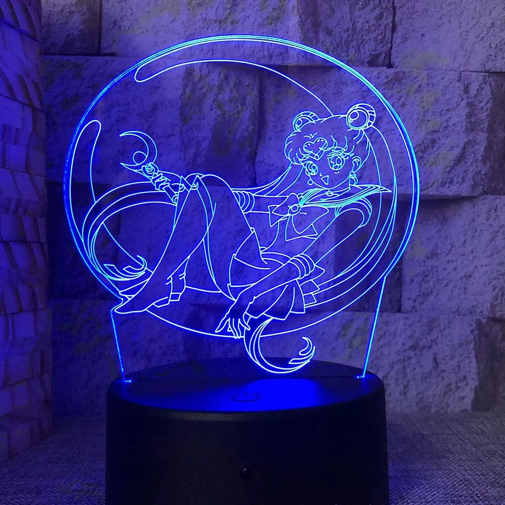 474387239 Luminária Sailor Moon Anime Tsukino usagi pequena senhora serenidade chiba mamoru figura noite luz da lâmpada anime acrílico chibiusa hino rei nightlight lava lâmpada