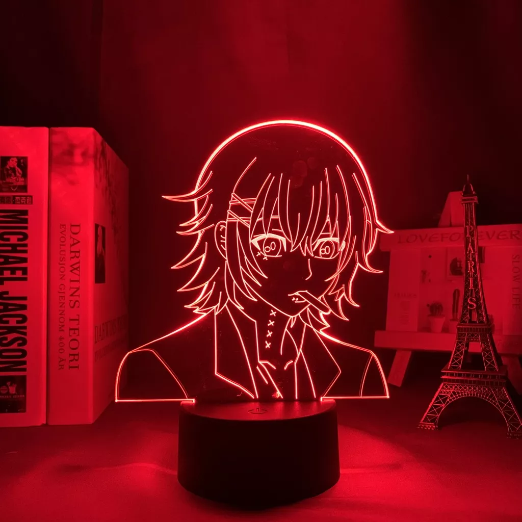 478666308 Luminária Tokyo Ghoul lâmpada de led do anime juuzou exceya, luz de led para decoração de quarto, presentes de aniversário para mulheres e homens, konosuba, mangá, luz 3d