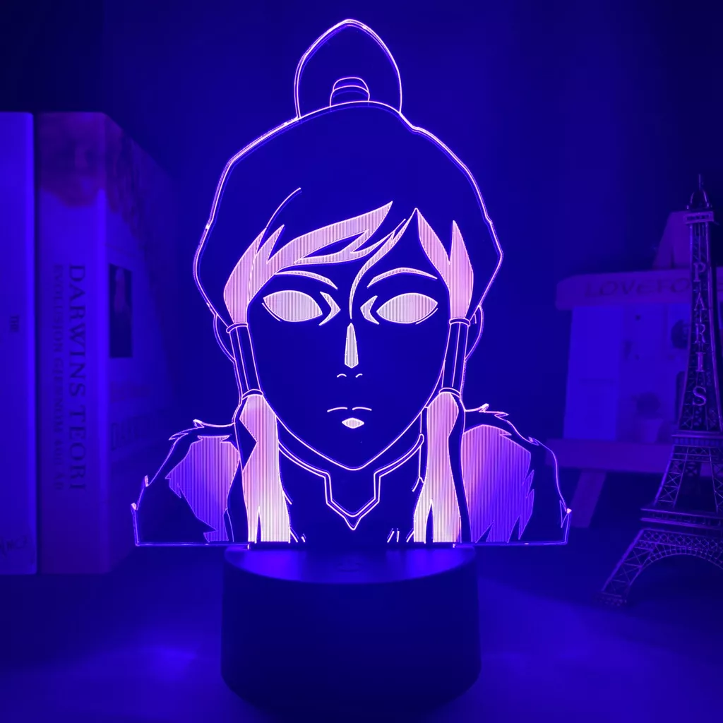 489031291 Luminária Avatar Korra lâmpada 3d korra avatar, a última airbender para decoração de casa, presente de aniversário, luz noturna led, decoração de quarto, korra