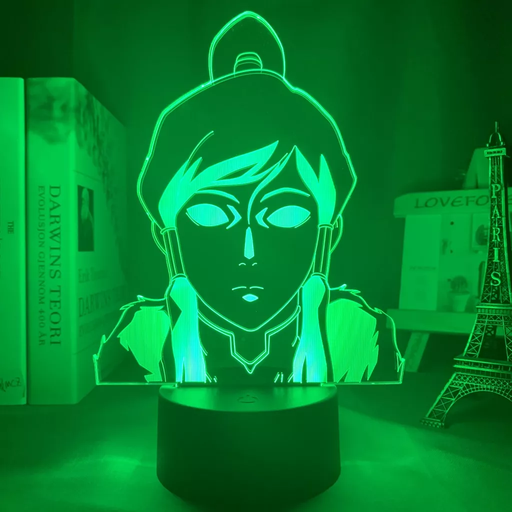 49246620 Luminária Avatar Korra lâmpada 3d korra avatar, a última airbender para decoração de casa, presente de aniversário, luz noturna led, decoração de quarto, korra