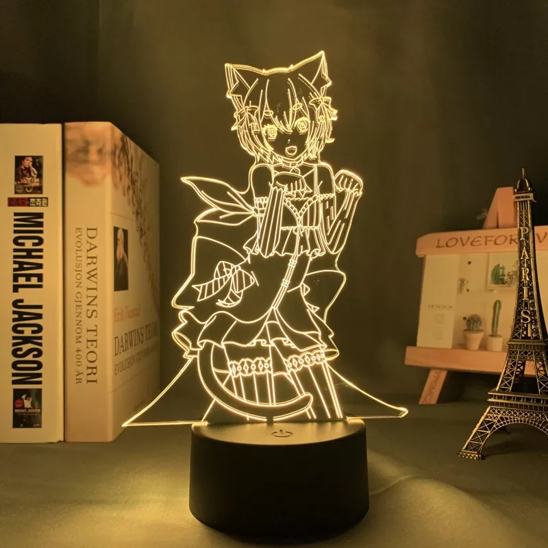 Luminária Re:Zero Starting Life in Another World Anime luz noturna led para decoração de quarto re zero, luz de anime waifu 3d lampada felix argyle re zero 3