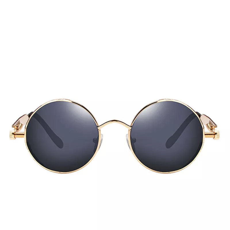 Óculos metal steampunk óculos de sol moda masculina óculos redondos design da marca do vintage óculos de sol de alta qualidade 2