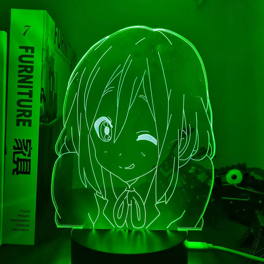 533612101 Luminária Anime K-On 3d lâmpada yui hirasawa para o quarto luz da noite decorativa criança presente de aniversário crianças decoração do quarto manga k na luz led