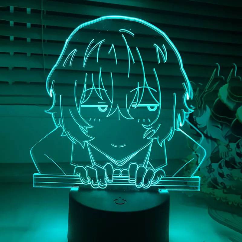 574120137 Luminária Bungo Stray Dogs Anime ostamanho dazai, lâmpada para decoração de quarto, acessório para presente de aniversário, luz noturna, anime, luz neon