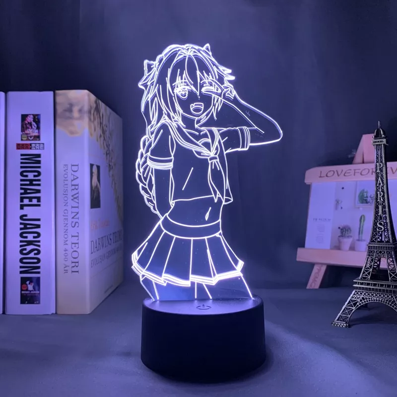 605631115 Luminária fate/apocrypha astolfo, para quarto, presente, luz noturna, anime, waifu, lâmpada de mesa 3d