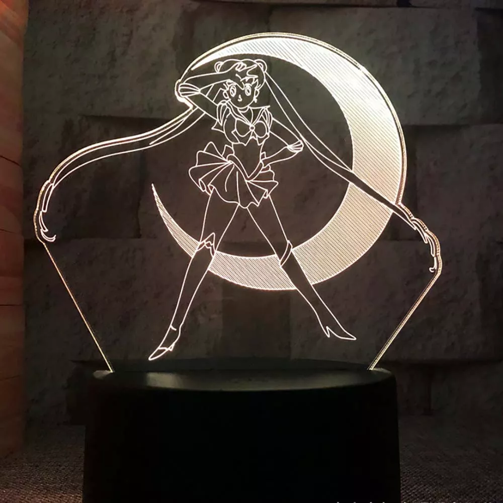 Luminária Sailor Moon Anime Tsukino usagi pequena senhora serenidade chiba mamoru figura noite luz da lâmpada anime acrílico chibiusa hino rei nightlight lava lâmpada 1