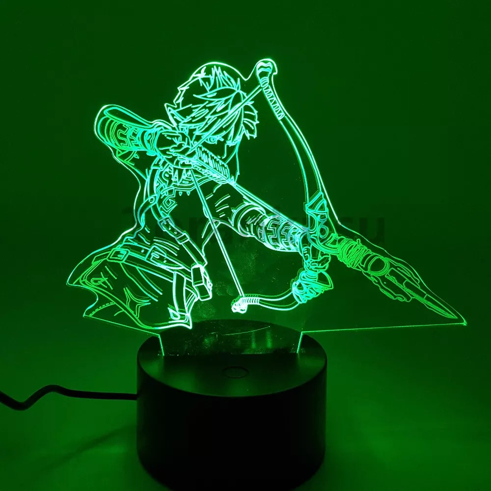 Luminária A lenda de zelda figura de ação selvagem, 3d, luzes noturnas, led, mudança de faixa, anime zellink, estatueta de brinquedo, iluminação 1