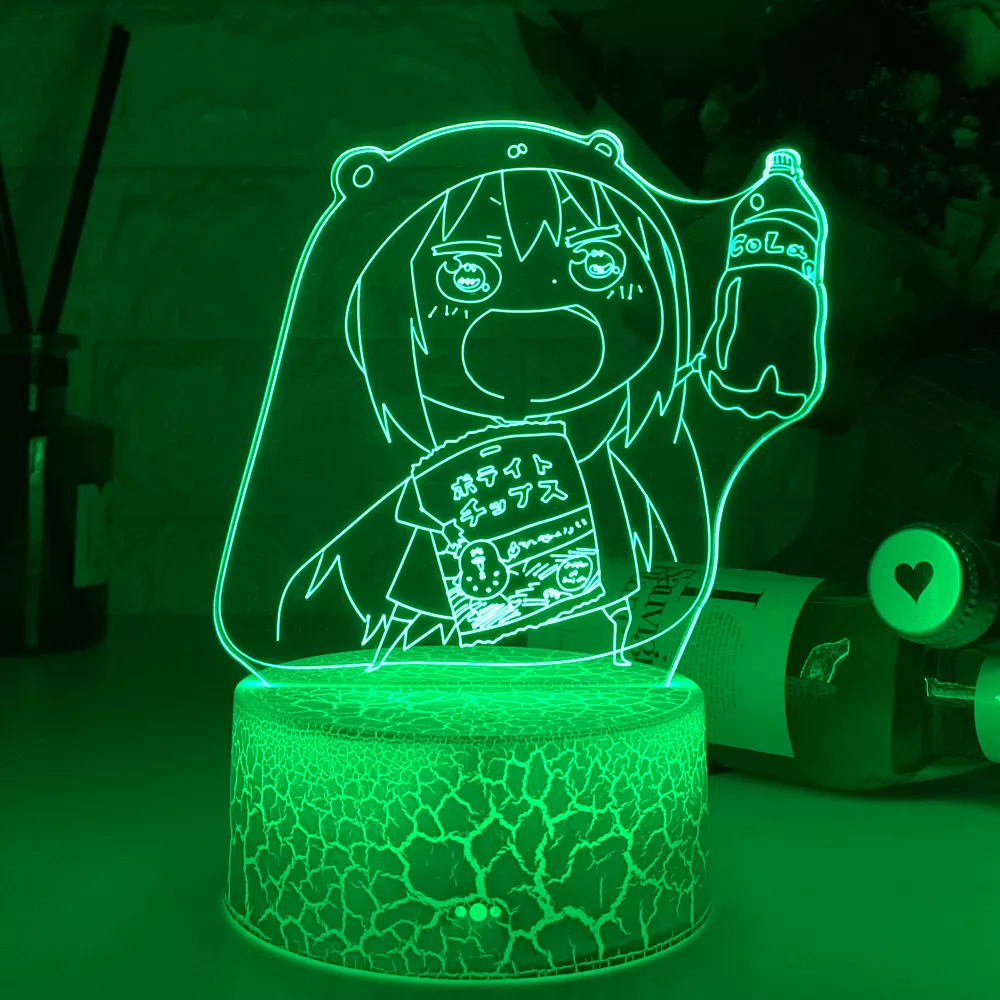 628097627 Luminária Himouto Umaru-Chan acrílico 3d lâmpada anime decoração do quarto luz da noite crianças presente de aniversário quarto mesa luz led manga himouto