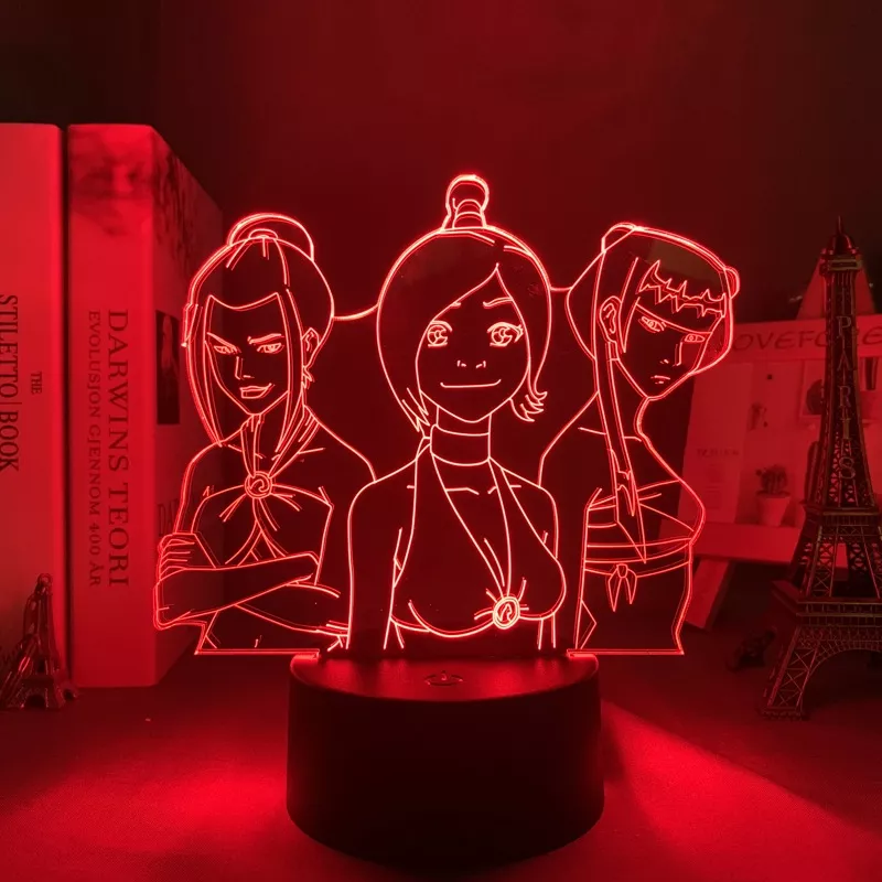 628758129 Luminária Avatar luz noturna led acrílica de avatar, a lenda de aang para crianças, quarto de criança, decoração de noite, avatar, ty lee, lâmpada 3d de presente