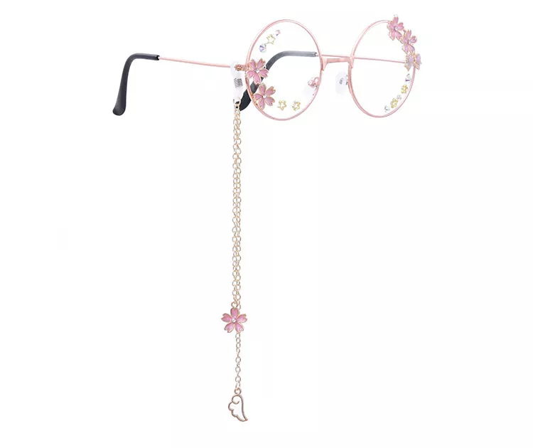 635547511 Sakura pingente ótico artesanal retrô gótico, armação de óculos ótico transparente, óculos de vidro com laço