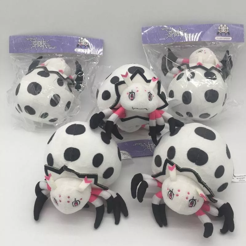 660453772 Pelúcia Anime So I'm A Spider So What 18cm nova reencarnação aranha como anime em torno bonito aranha aranha boneca cura inseto boneca branco tecido brinquedo de pelúcia