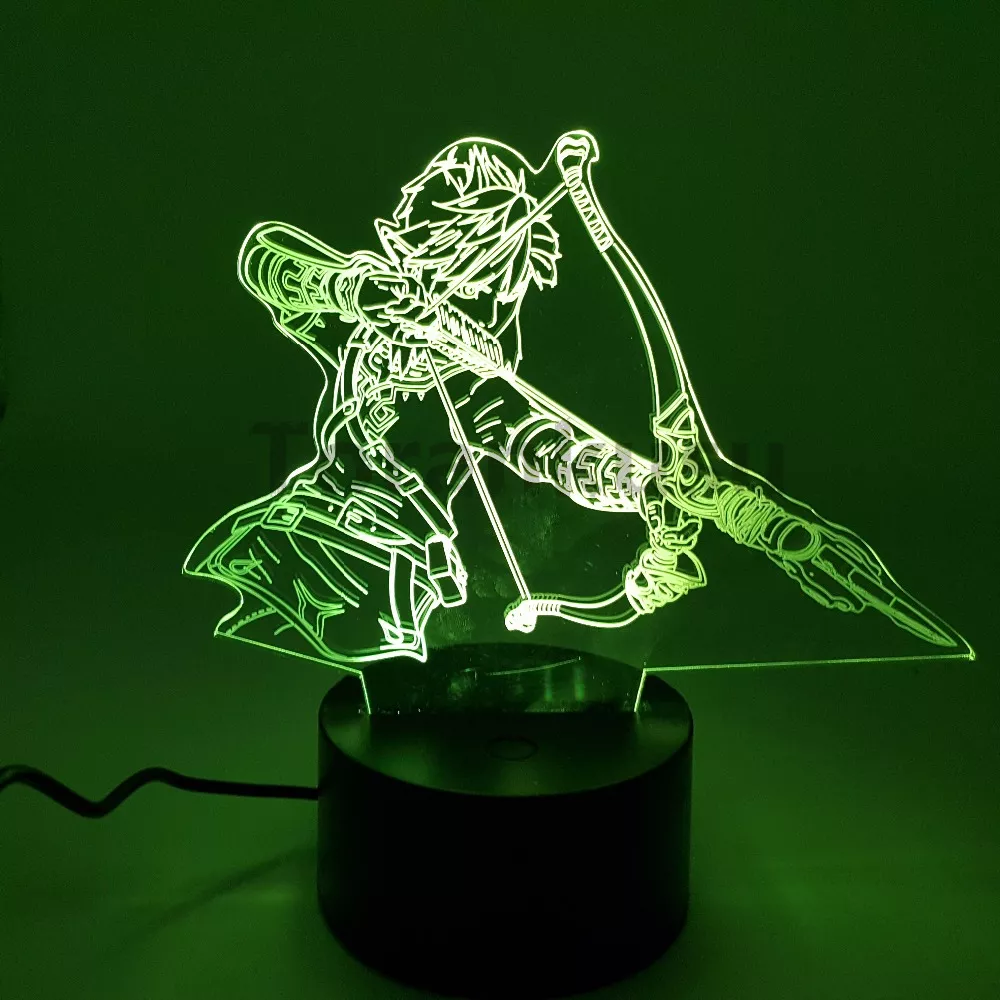 66289521 Luminária A lenda de zelda figura de ação selvagem, 3d, luzes noturnas, led, mudança de faixa, anime zellink, estatueta de brinquedo, iluminação