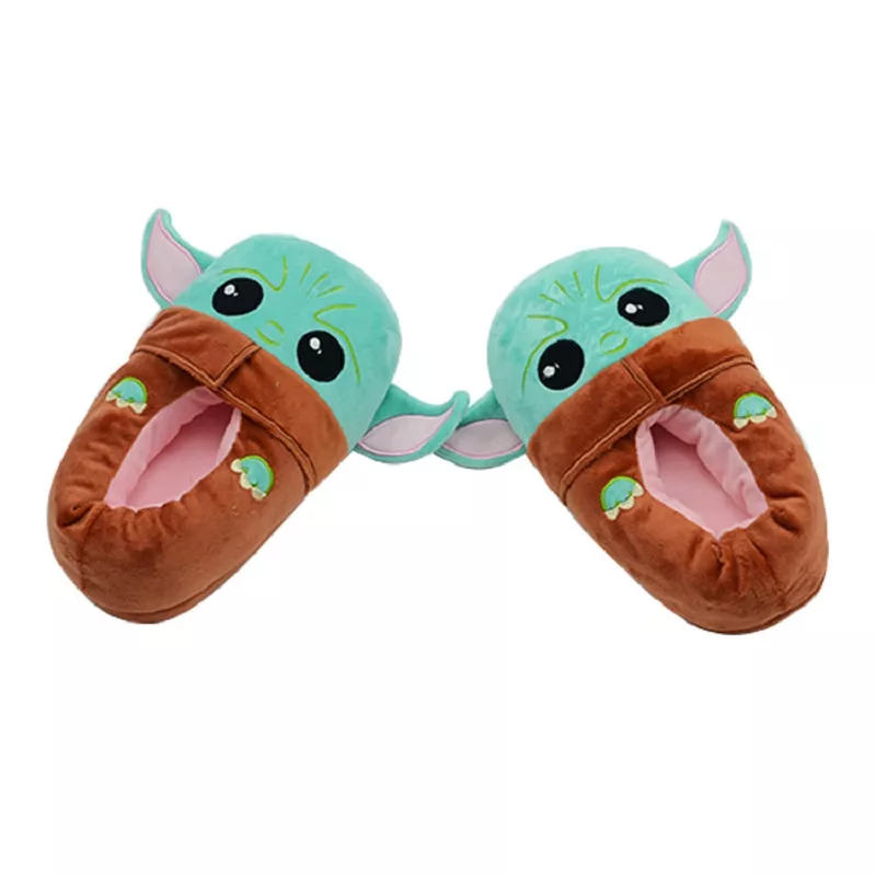 686016094 Pantufa Mandalorian Bebê Yoda Nova moda outono inverno chinelos de algodão dos desenhos animados em casa interior chinelos de inverno sapatos quentes das mulheres bonito mais amantes pelúcia chinelos