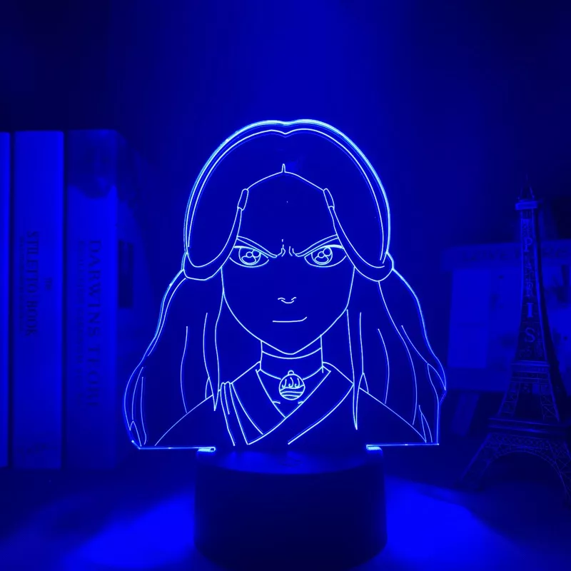 693537006 Luminária Avatar lâmpada 3d de katara, a última airbender para decoração de casa, presente de aniversário, luz noturna led, decoração de quarto, katara