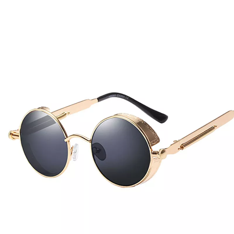 Óculos metal steampunk óculos de sol moda masculina óculos redondos design da marca do vintage óculos de sol de alta qualidade 3