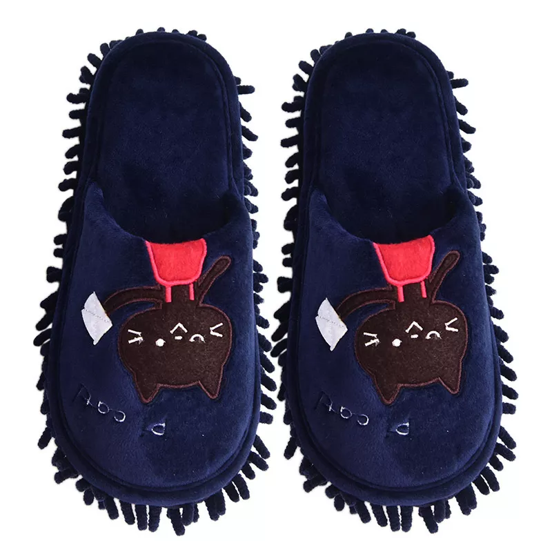 736342077 Pantufas unissex de desenho animado, chinelo de limpeza para casa com urso de gato removível