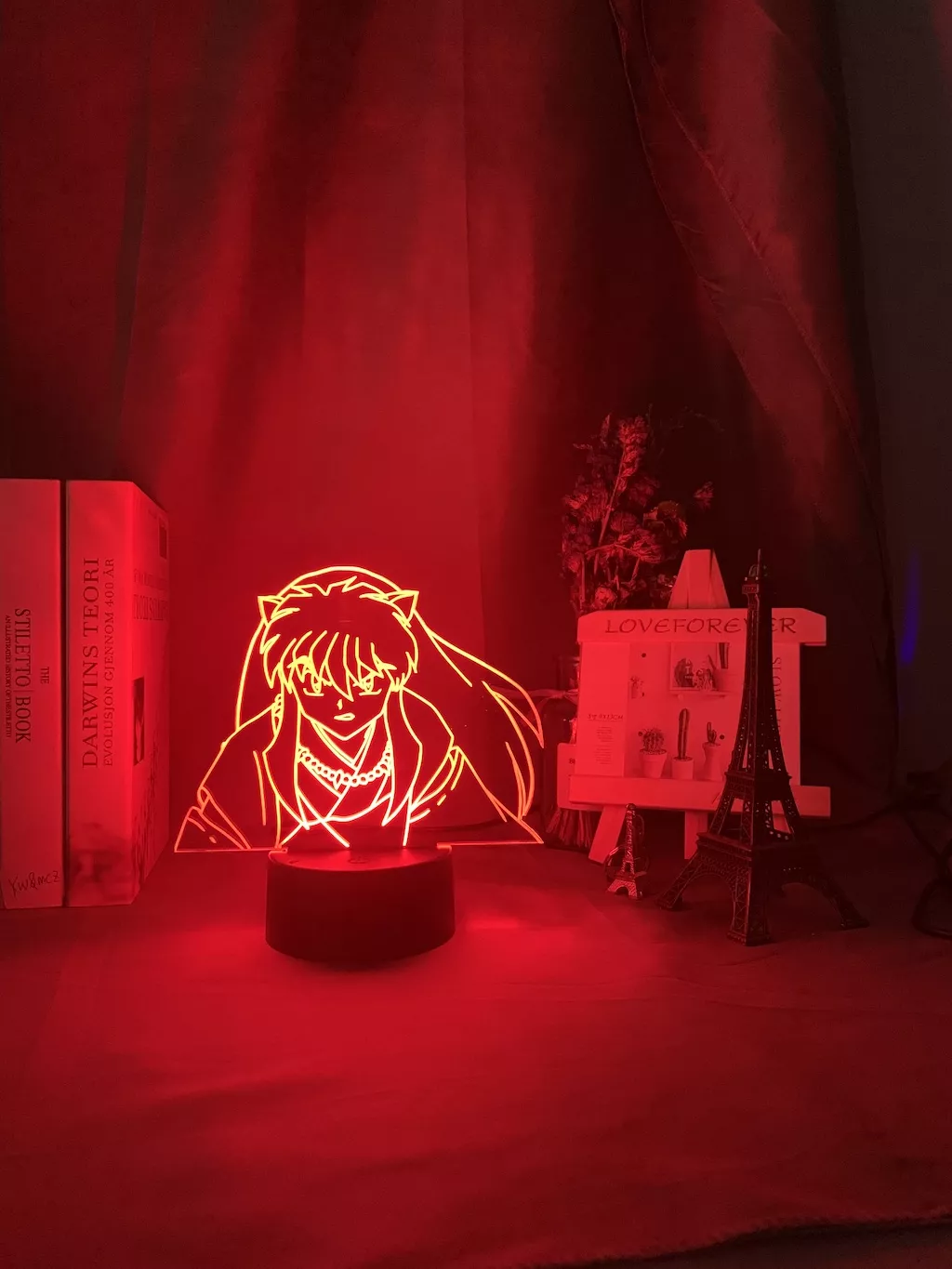 741930477 Luminária Inuyasha Anime bonecos noturnos led mangá, lâmpada led para decoração de quarto infantil, luz noturna que muda de cor, lâmpada de mesa usb para presente para crianças