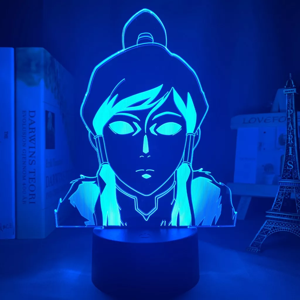 Luminária Avatar Korra lâmpada 3d korra avatar, a última airbender para decoração de casa, presente de aniversário, luz noturna led, decoração de quarto, korra 2