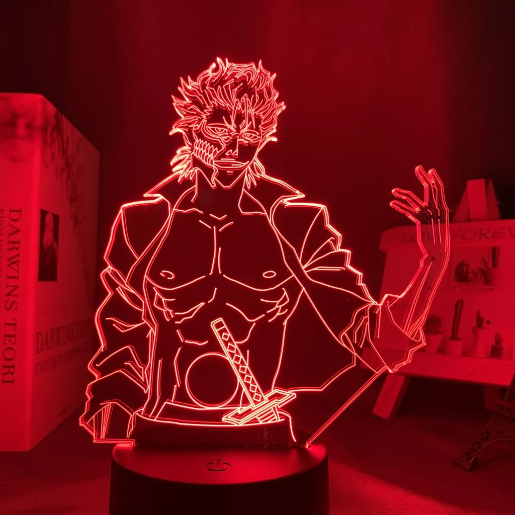 Luminária Bleach Anime lâmpada noturna de led acrílico cor branco, anime bleach mmjow jaegparte de cima, luz noturna para decoração de quarto, presente lixívia, luminária 3d neon 2