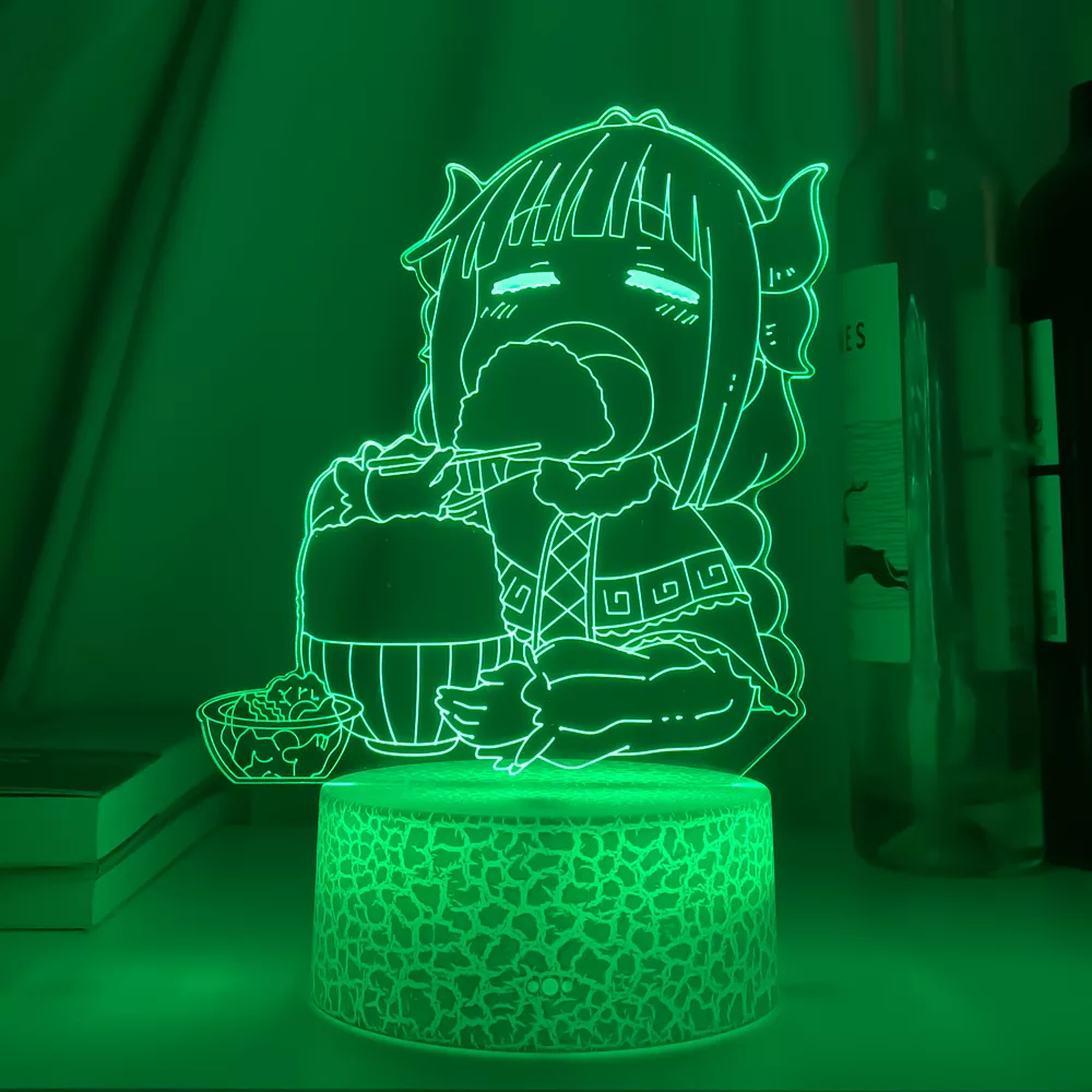 774166073 Luminária Miss Kobayashi Dragon Maid Anime lâmpada led para o quarto do miúdo decoração presente de aniversário cor em mudança 3d luz manga dragão empregada doméstica