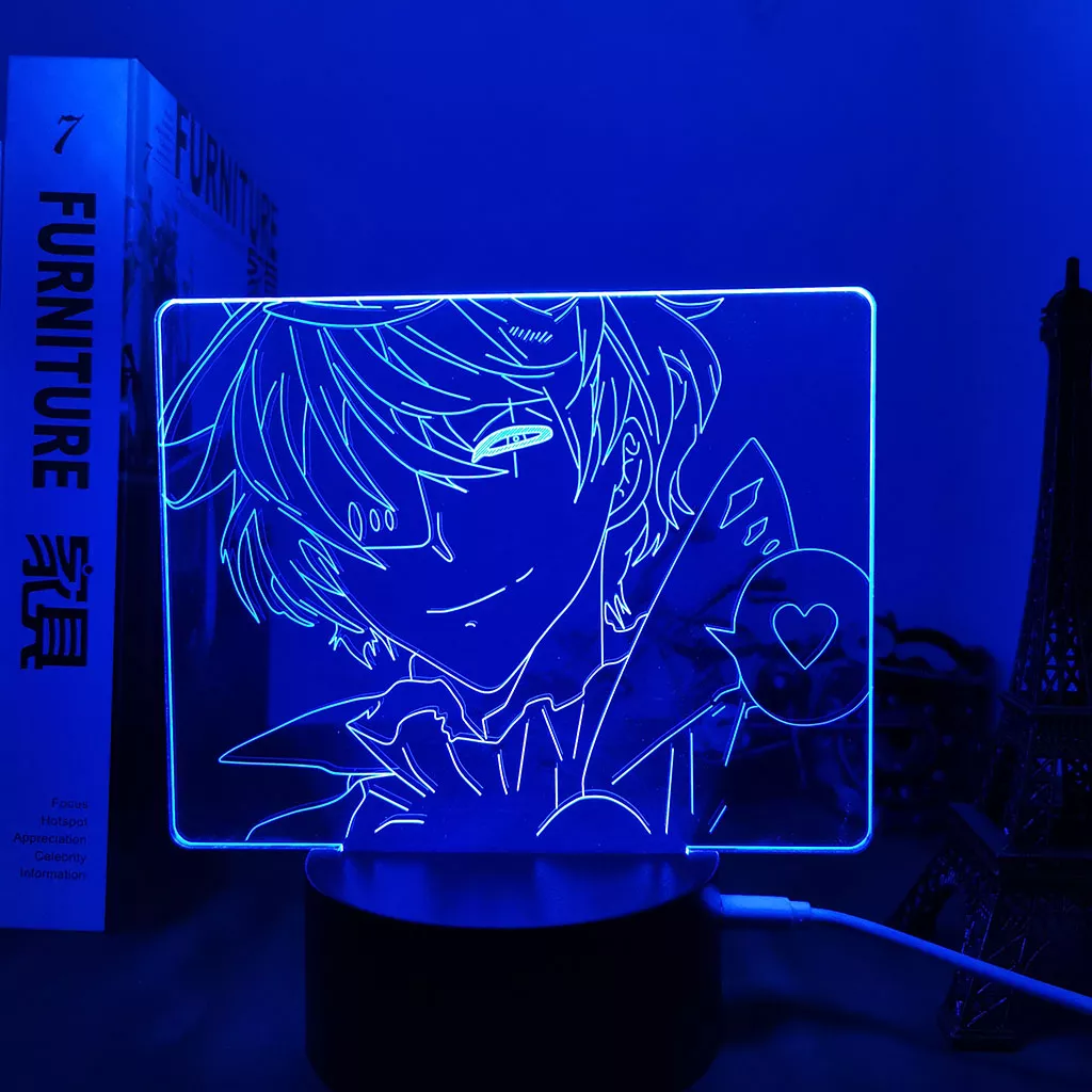 797818265 Luminária Bungo Stray Dogs Anime 3d com luz de anime, cães bungo stray serve para crianças, quarto, decoração, noite, mangá, presente, lâmpada de mesa, cães de rua