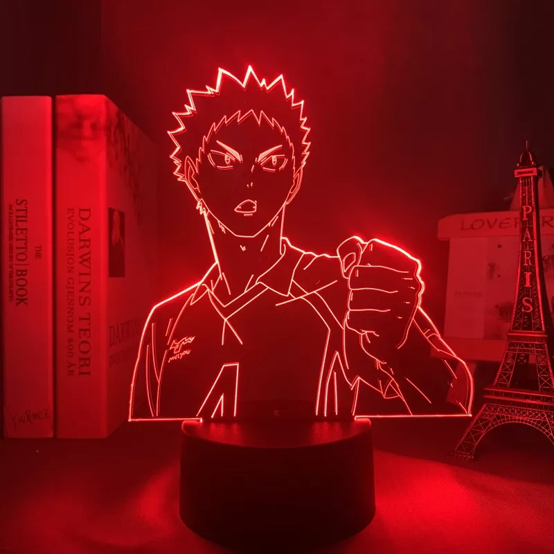 829717280 Luminária Haikyuu Anime Luz noturna para decoração de quarto, lâmpada 3d para crianças, presente de aniversário, anime haikyuu hadiwaizumi