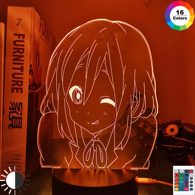 Luminária Anime K-On 3d lâmpada yui hirasawa para o quarto luz da noite decorativa criança presente de aniversário crianças decoração do quarto manga k na luz led 1