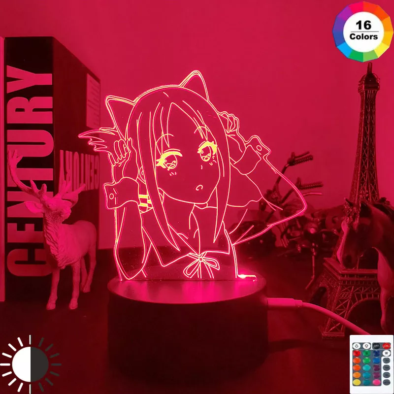 Luminária Anime luz conduzida da noite kaguya-sama love is war para decoração do quarto luz alimentado por bateria presente de aniversário manga lâmpada amor é guerra 3