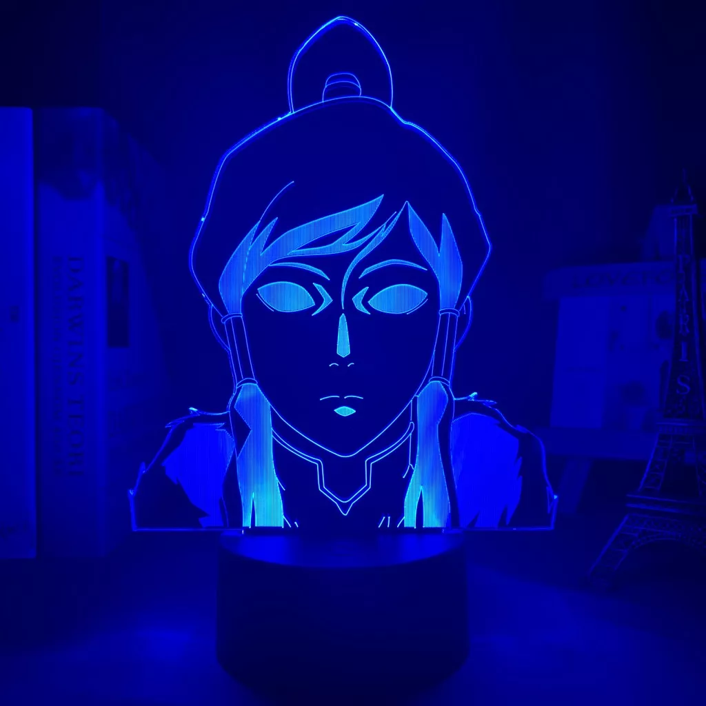 88271600 Luminária Avatar Korra lâmpada 3d korra avatar, a última airbender para decoração de casa, presente de aniversário, luz noturna led, decoração de quarto, korra