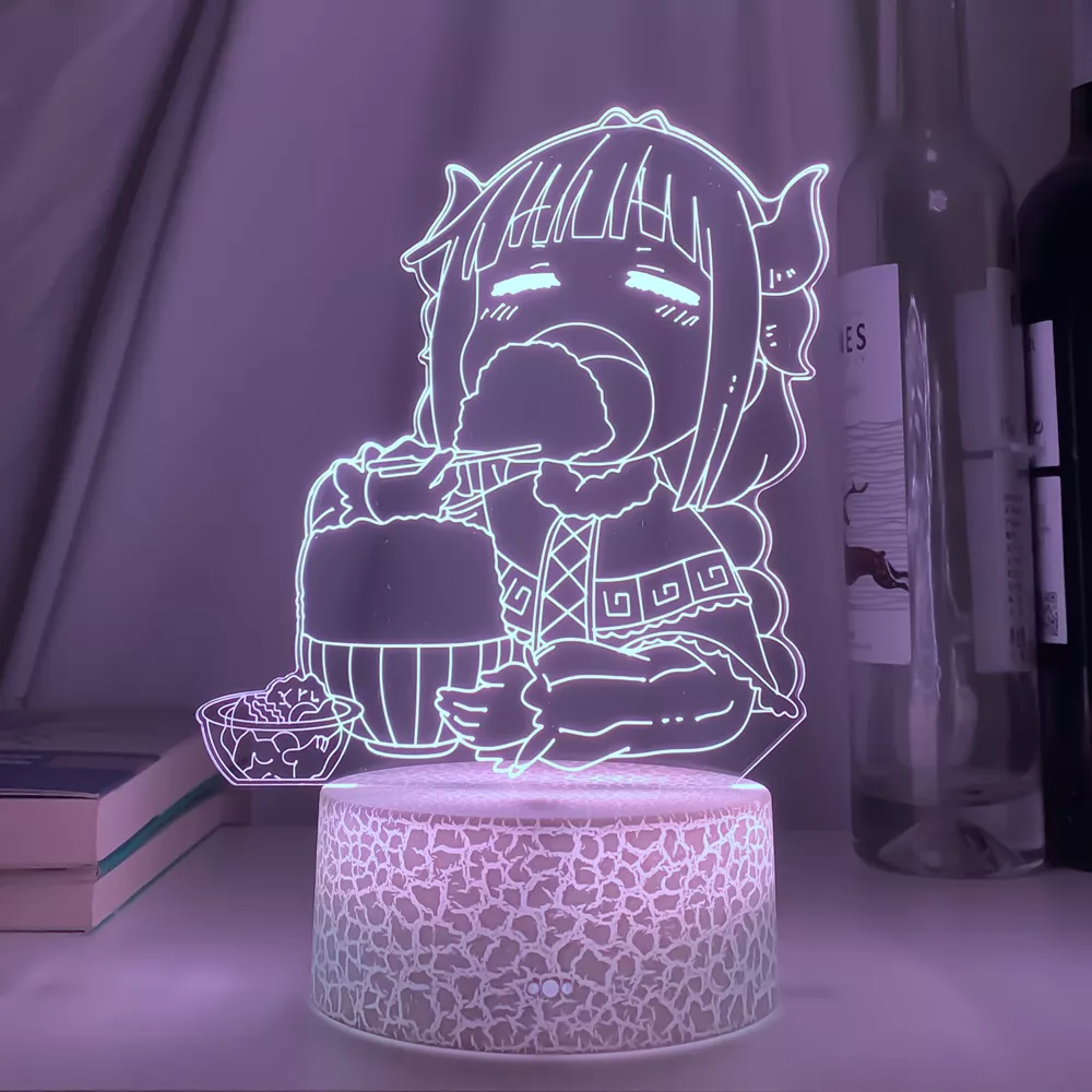 89095771 Luminária Miss Kobayashi Dragon Maid Anime lâmpada led para o quarto do miúdo decoração presente de aniversário cor em mudança 3d luz manga dragão empregada doméstica