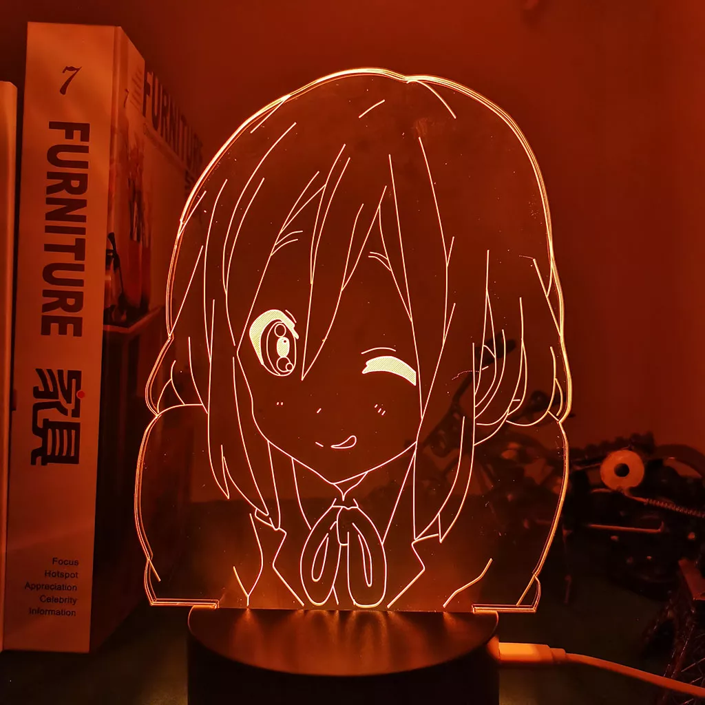 90451490 Luminária Anime K-On 3d lâmpada yui hirasawa para o quarto luz da noite decorativa criança presente de aniversário crianças decoração do quarto manga k na luz led