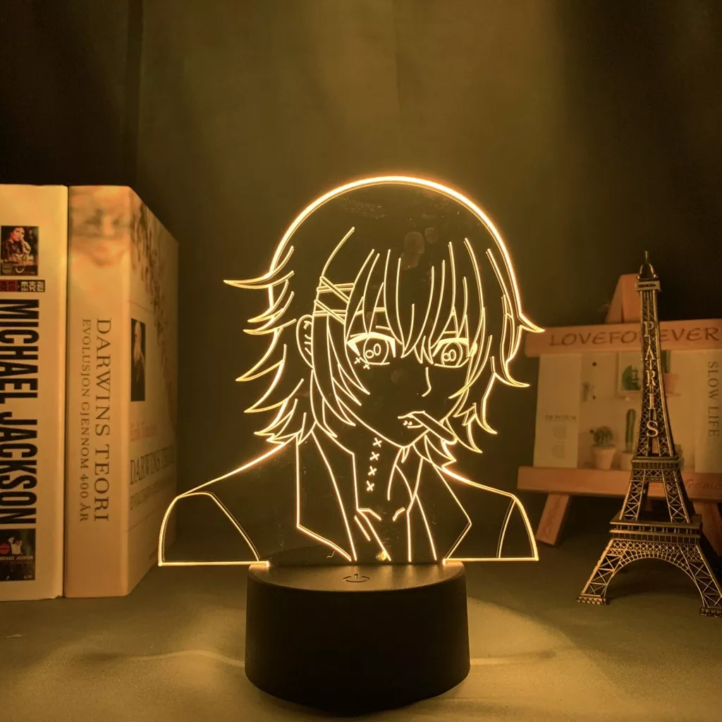 924071413 Luminária Tokyo Ghoul lâmpada de led do anime juuzou exceya, luz de led para decoração de quarto, presentes de aniversário para mulheres e homens, konosuba, mangá, luz 3d