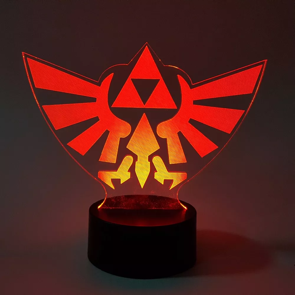 935333721 Luminária Zelda ilusão visual 3d luz noturna rgb, figura de ação que muda de cor, anime, jogo respiração do selvagem