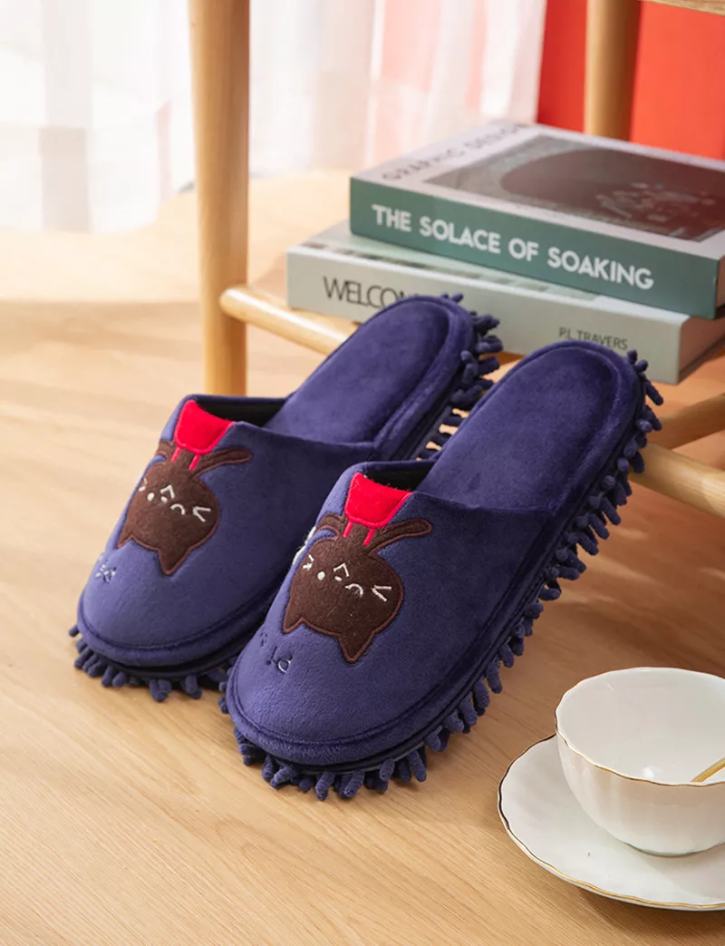 967494241 Pantufas unissex de desenho animado, chinelo de limpeza para casa com urso de gato removível