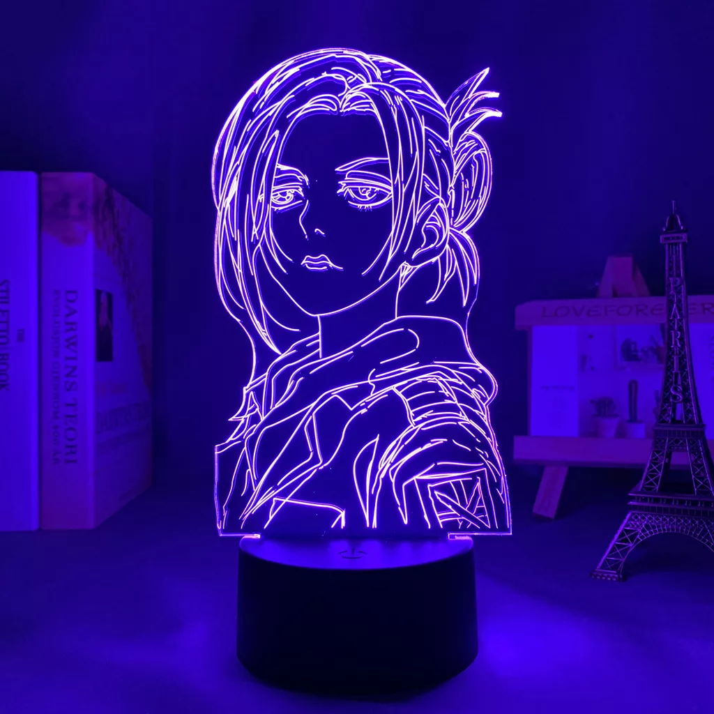 1022990632 1 Luminária Attack on Titan Anime lâmpada de led do anime em 3d ring, lâmpada para decoração de casa, presente de aniversário, manga de attack on titan, lâmpada noturna