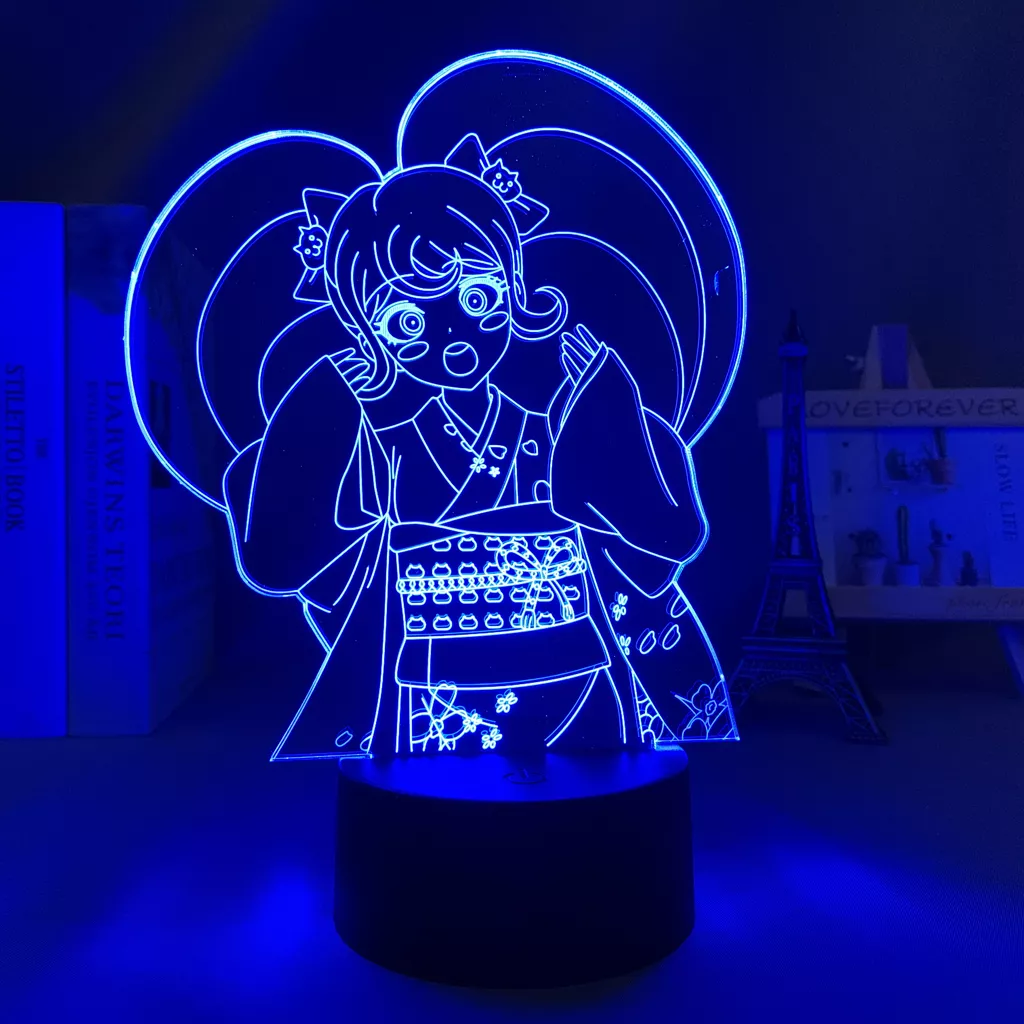 Luminária Danganronpa mangá, lâmpada de led hiyoko saionji, para decoração de quarto de criança, luz noturna, presente de aniversário, mesa, anime, luz 3d 2