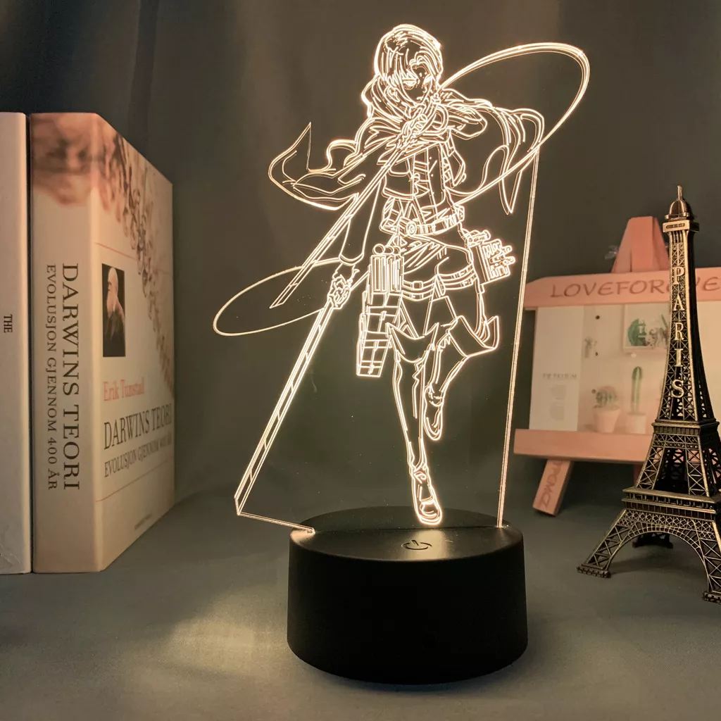 104292080 1 Luminária Attack on Titan Anime lâmpada Anime 3d ataque da lâmpada em titã luz para decoração do quarto crianças presente ataque em titã led night light