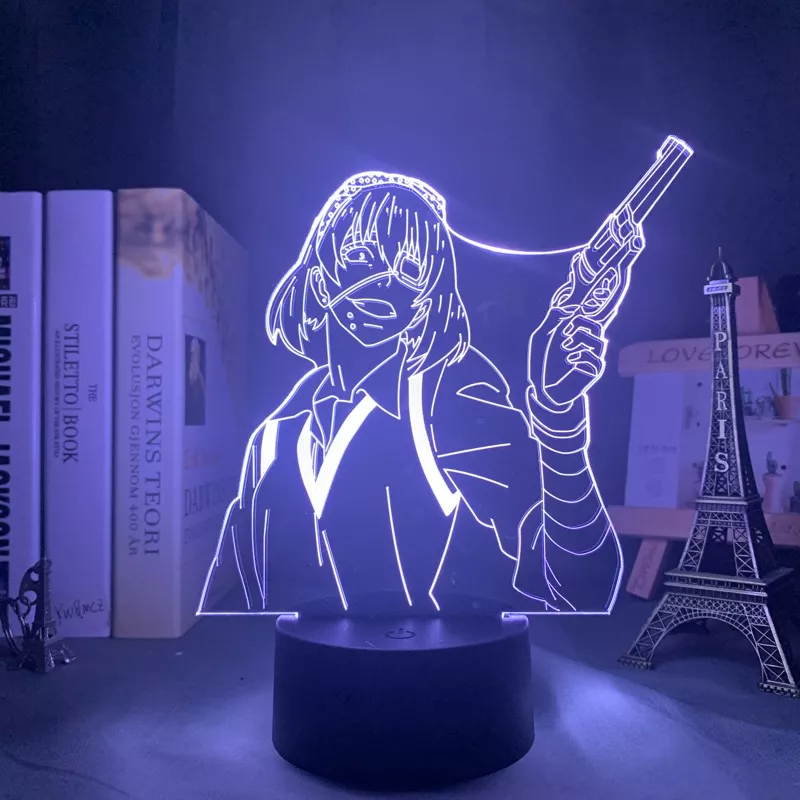 Luminária Kakegurui Luz noturna de led midari ikishima, luz noturna colorida para decoração de quarto, presente em anime, ikishima, 1