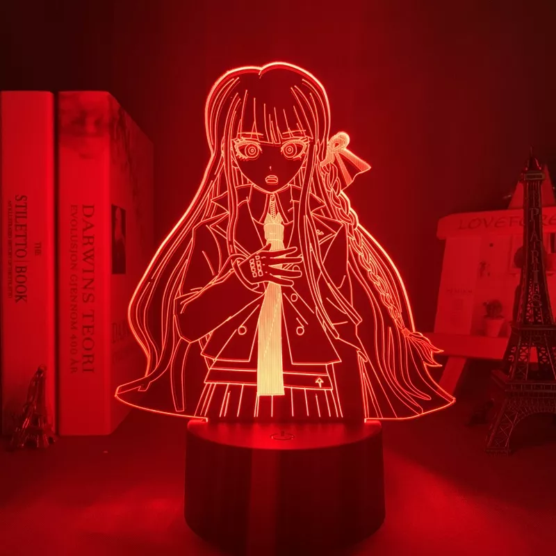 Luminária Danganronpa lâmpada de led kirigiri, lâmpada de led para decoração de quarto para crianças, presente danganronpa de acrílico 3d, kyoko, kirigiri 2