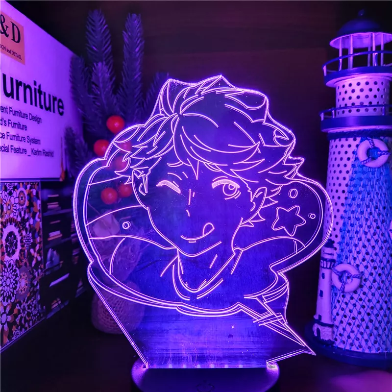 Luminária Haikyuu Anime oikawa, lâmpada led com ilusão 3d, lâmpada de anime com 7 cores que muda para presente de natal 1
