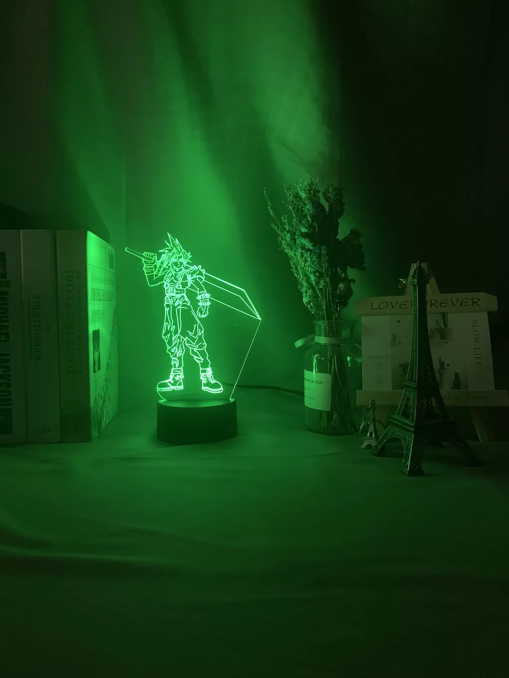 1152833381 1 Luminária Final Fantasy luz noturna em led 3d, crianças, luz noturna colorida para decoração de quarto, usb, lâmpada de mesa, jogo final, presente fantasia