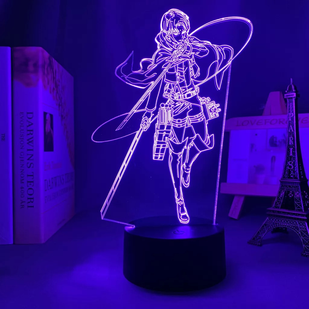 Luminária Attack on Titan Anime lâmpada Anime 3d ataque da lâmpada em titã luz para decoração do quarto crianças presente ataque em titã led night light 1