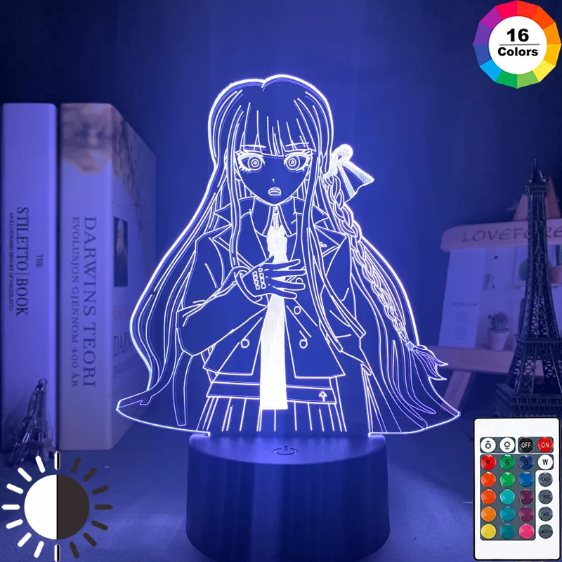 Luminária Danganronpa lâmpada de led kirigiri, lâmpada de led para decoração de quarto para crianças, presente danganronpa de acrílico 3d, kyoko, kirigiri 1