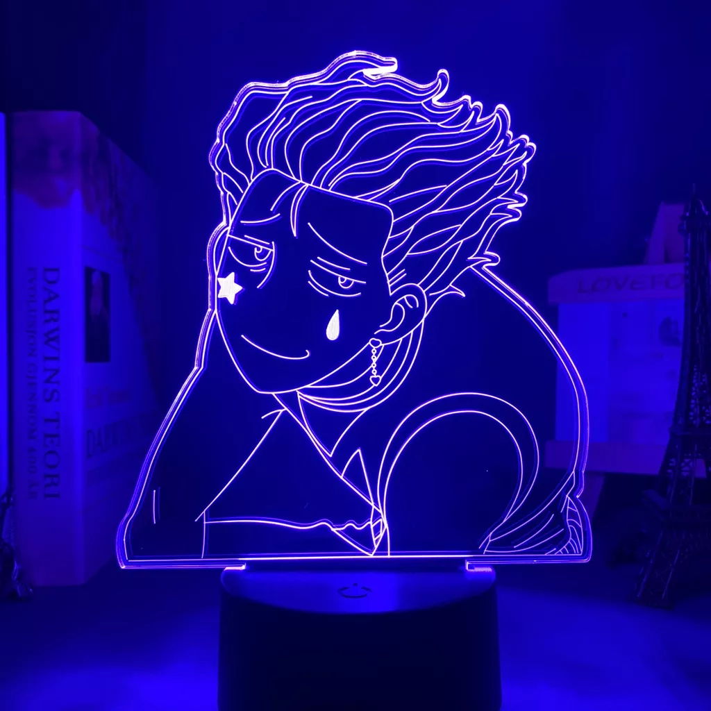 Luminária Hunter x Hunter luz de led para crianças, modelo hisoka, decoração para o quarto, hxh, presentes, caçador x, lâmpada de mesa 2