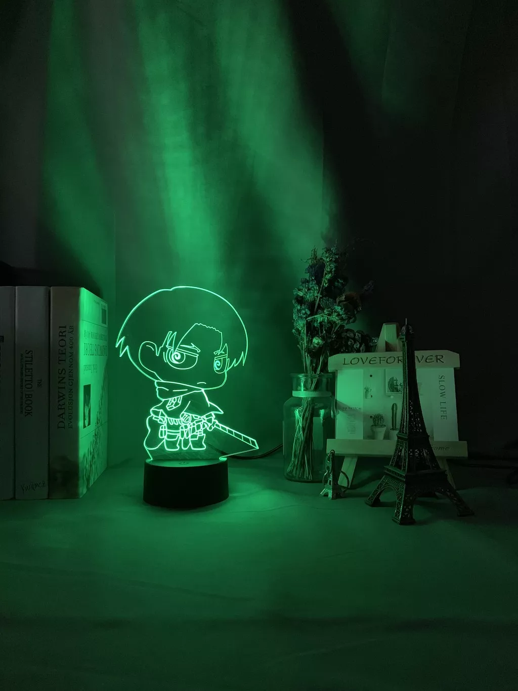 1241070793 1 Luminária Attack on Titan Anime lâmpada 3d night light ataque em titan chibi figura nightlight para decoração de casa luz colorida bateria lâmpada noite presente