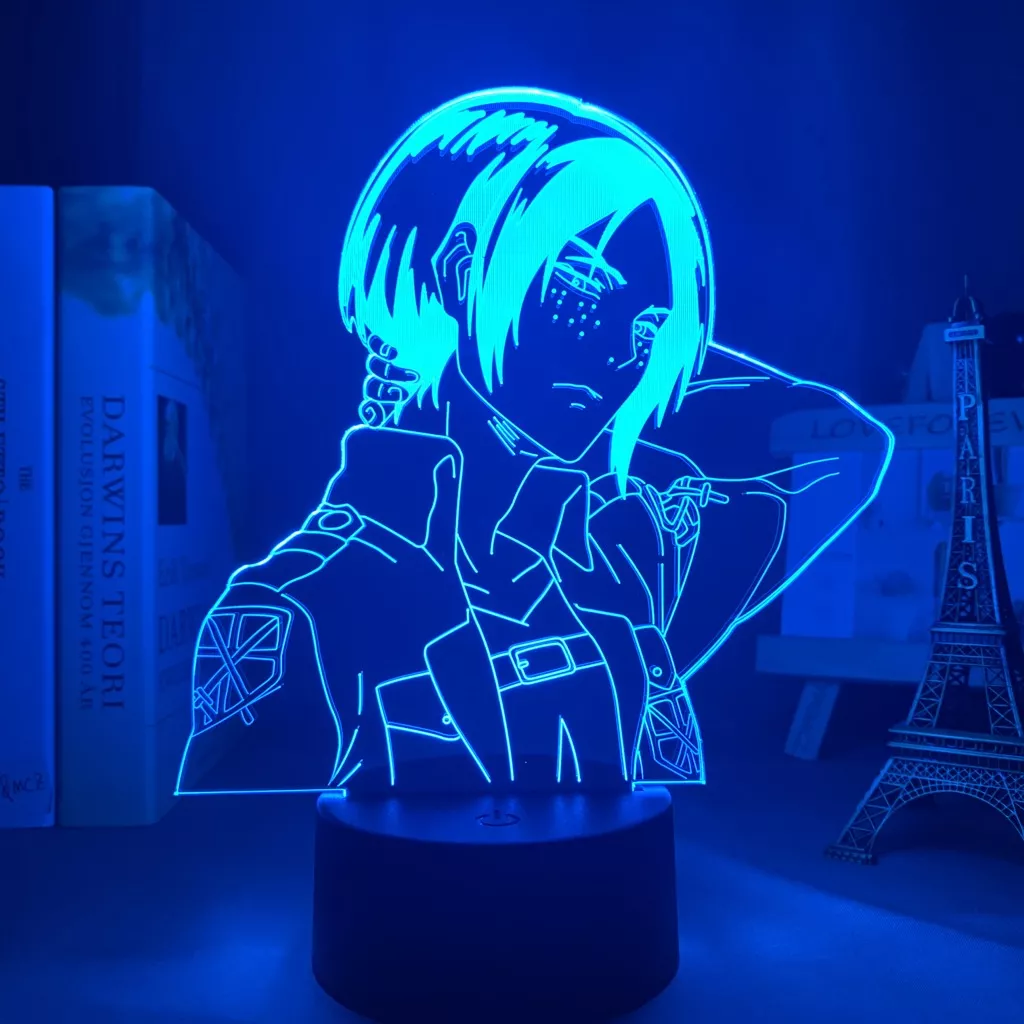 Luminária Attack on Titan Anime lâmpada acrílica 3d ymir luz noturna de led para decoração de quartos em titan on, ymir 1